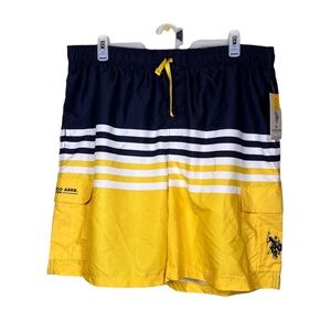 NWT U.S. Polo Assn. Vibrant Striped Swim Trunks (size XXXL/3XL)